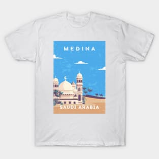 Medina, Saudi Arabia - Retro travel minimalist poster T-Shirt